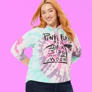 Torrid Pink Floyd Purple Pink Blue Tie-Dye Hoodie Size 0/Large